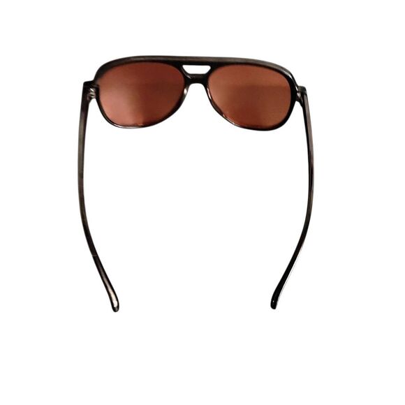 Black Aviator Sunglasses with Amber Lenses - Picture 4 of 12